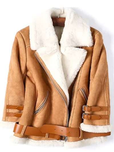 B3 Ellie Goulding Brown Shearling Jacket