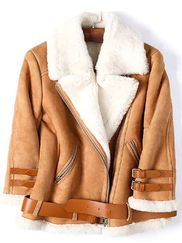 B3 Ellie Goulding Brown Shearling Jacket