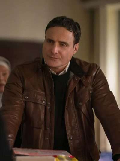 Elsbeth 2025 Dominic Fumusa Brown Leather Jacket