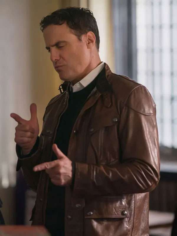 Elsbeth 2025 Dominic Fumusa Brown Leather Jacket