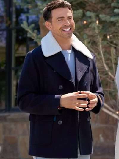 Jonathan Bennett Finding Mr. Christmas S02 Blue Peacoat