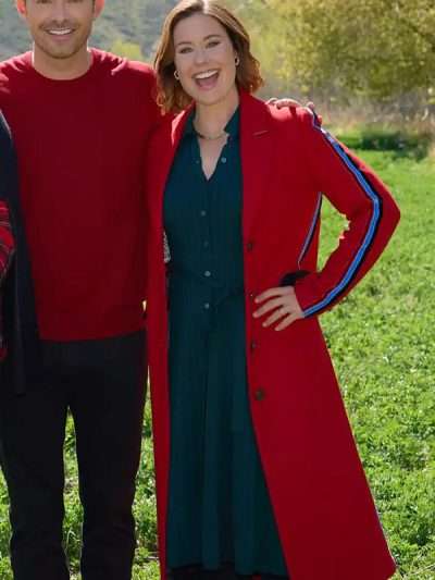 Finding Mr. Christmas 2025 Melissa Peterman Red Wool Coat