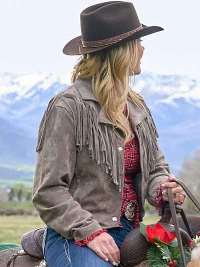 Alison Sweeney Finding Mr. Christmas 2025 Suede Leather Jacket