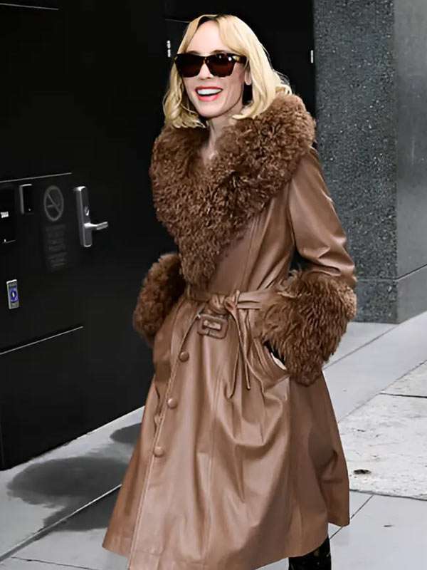 Goldie Boutilier Brown Shearling Leather Coat