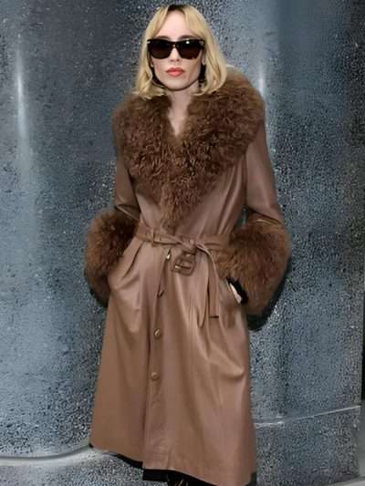 Goldie Boutilier ABC Studios Brown Leather Coat