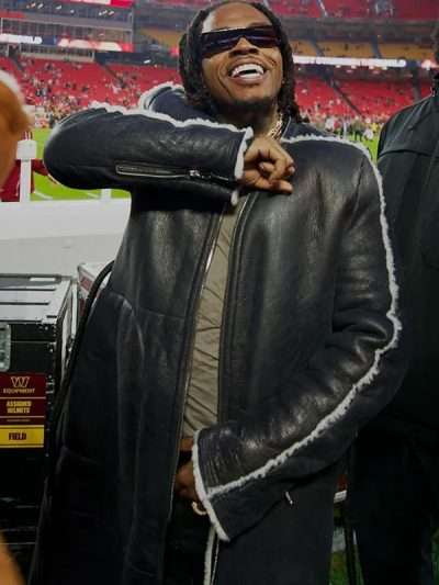 Gunna X Monday Night Football Shearling Leather Coat