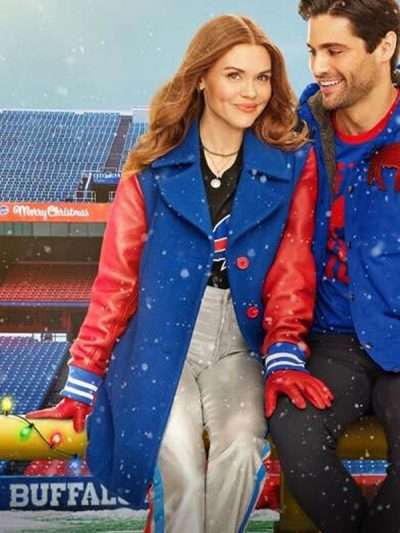 Holland Roden Holiday Touchdown A Bills Love Story 2025 Blue and Red Trench Coat