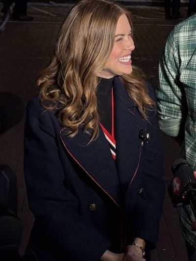 Holland Roden Holiday Touchdown A Bills Love Story 2025 Blue Wool Coat