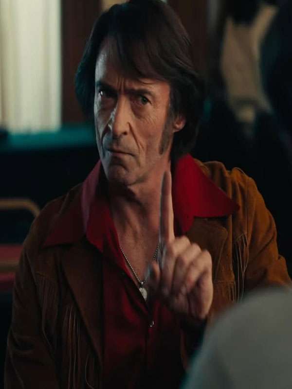 Hugh Jackman Song Sung Blue 2025 Brown Fringe Leather Jacket