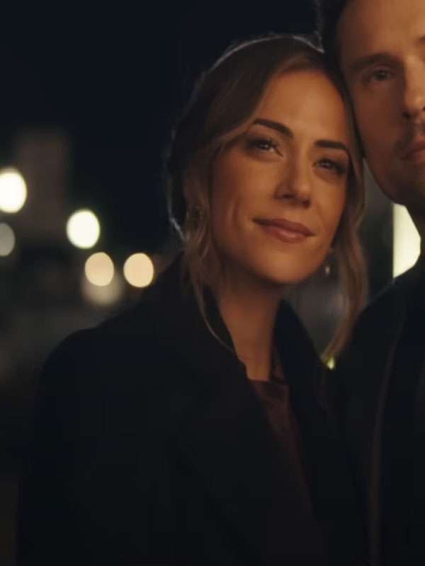 Jana Kramer The Christmas Ring Black Wool Coat