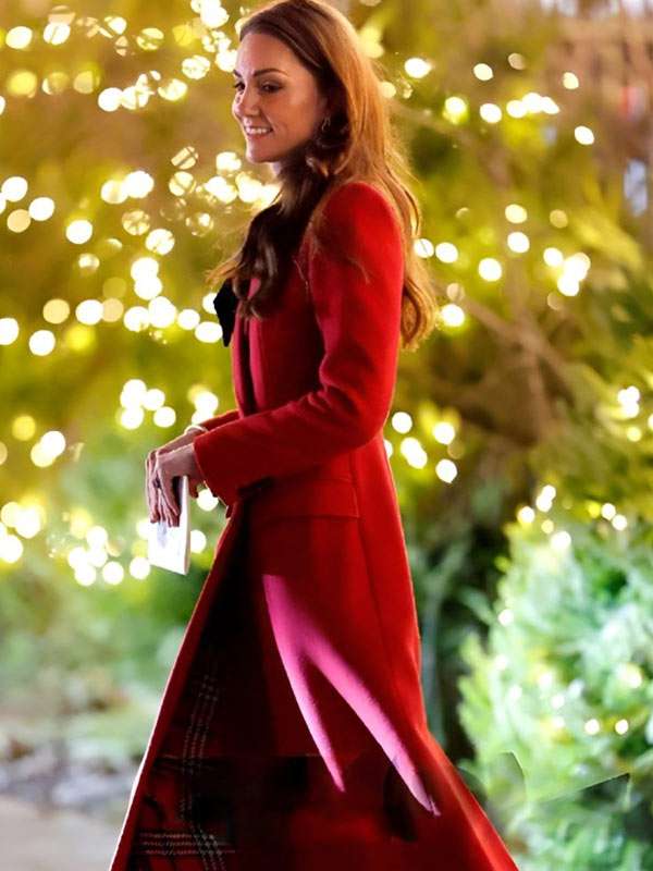 Christmas Carol Service 2024 Kate Middleton Red Wool Coat