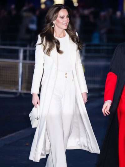Kate Middleton White Wool Trench Coat
