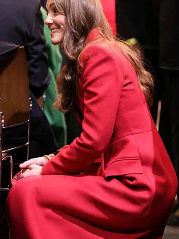 Kate Middleton Christmas Carol Service Red Coat - Image 4