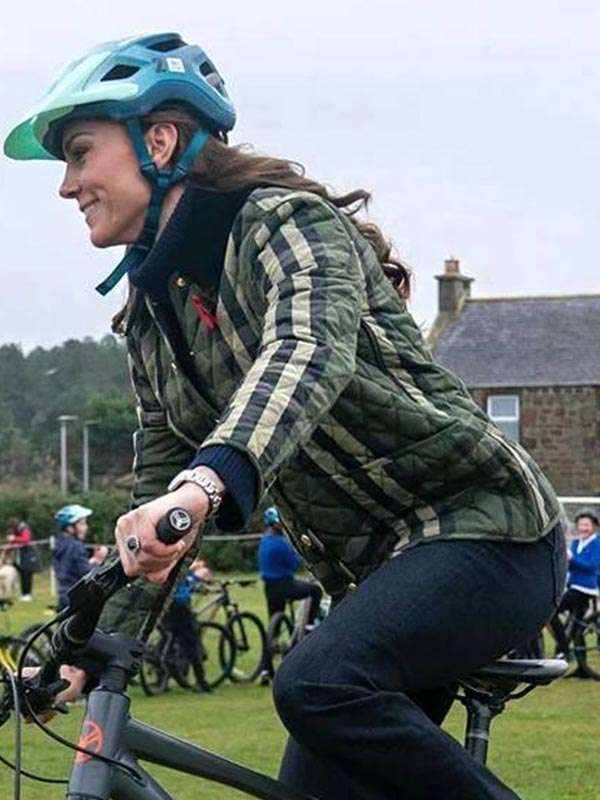 Kate Middleton Quilted Green Checked Jacket
