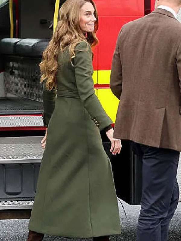 NIFRS College Kate Middleton Green Wool Coat