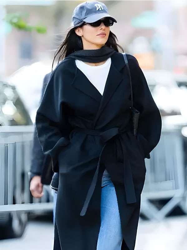 Kendall Jenner NYC SoHo Black Wool Coat