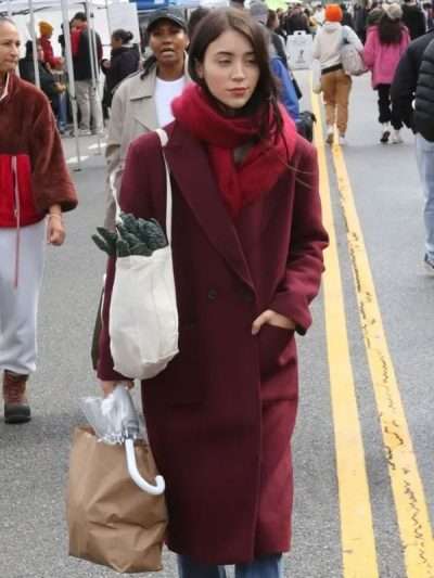 Caylee Cowan Los Angeles 2025 Maroon Wool Coat