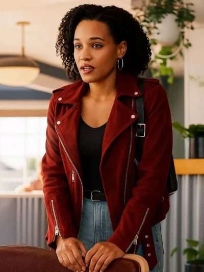 Murder in a Small Town S02 Laila Jackson Suede Leather Jacket