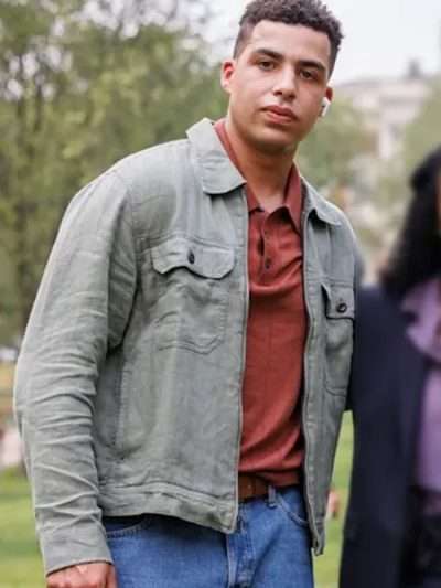 Marcus Scribner Boston Blue Grey Cotton Jacket