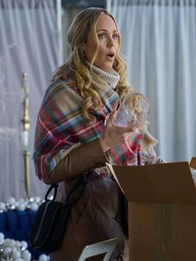 Melt My Heart This Christmas 2025 Laura Vandervoort Brown Leather Coat