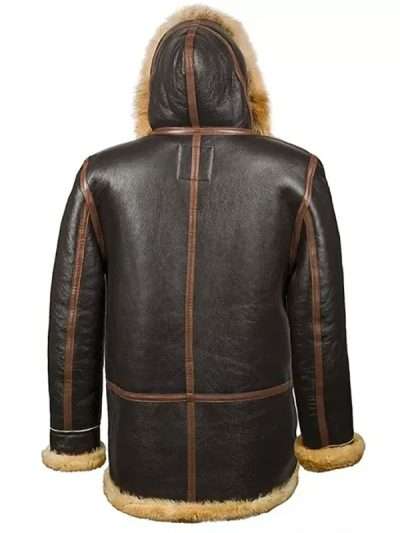 Men’s Hooded Shearling Leather Jacket