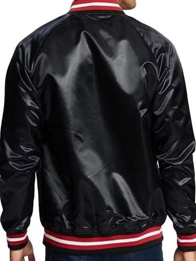 Miami Heat Satin Black Bomber Jacket