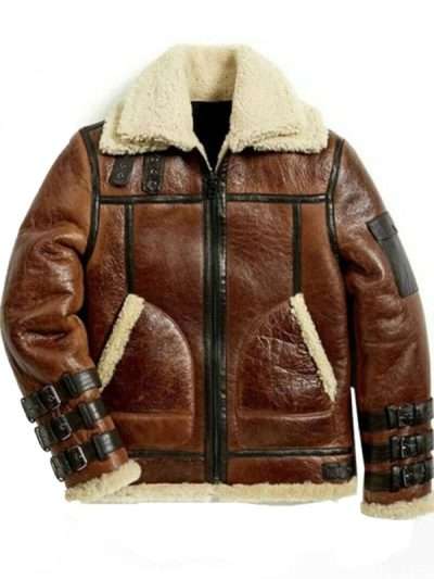 Stylish Brown Shearling B3 Bomber Leather Jacket