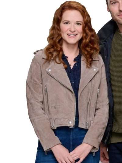 Sarah Drew Mistletoe Murders Suede Leather Jacket