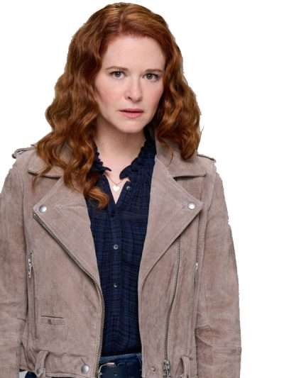 Mistletoe Murders S01 Sarah Drew Brown Biker Leather Jacket