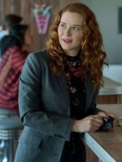 Mistletoe Murders S01 Sarah Drew Grey Trench Coat