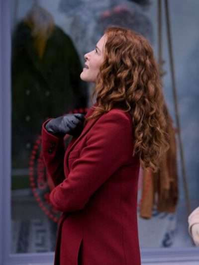 Mistletoe Murders S01 Sarah Drew Red Wool Coat