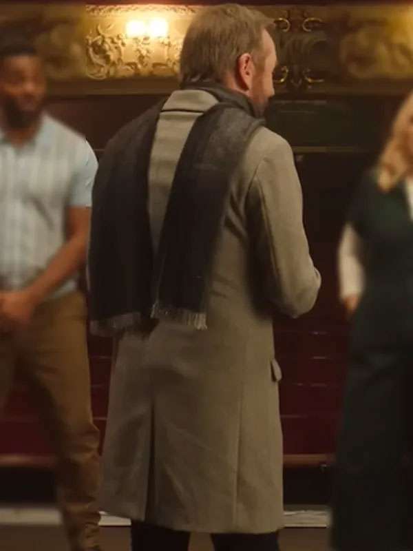 Movie Tinsel Town 2025 Kiefer Sutherland Grey Trench Coat