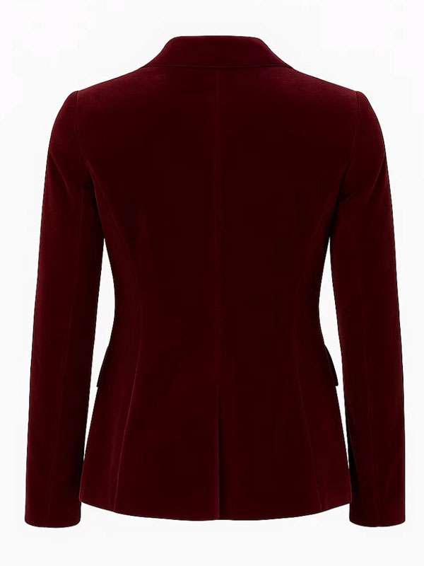 Murder in a Small Town Cassandra Lee Maroon Velvet Blazer
