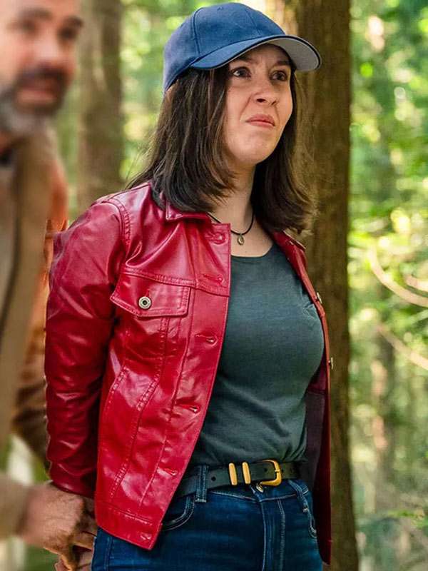 Murder in a Small Town 2025 Meredith Falconer Red Leather Jacket