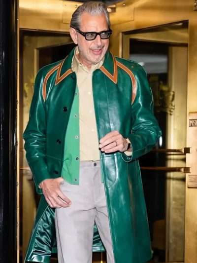 Jeff Goldblum SAG-AFTRA Foundation Cognac Trim Green Coat
