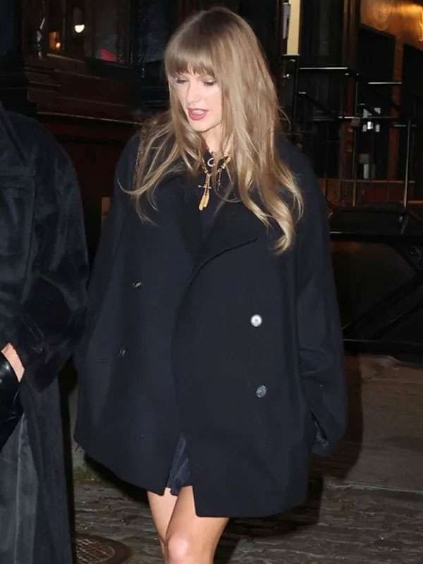 NYC Taylor Swift Black Wool Coat