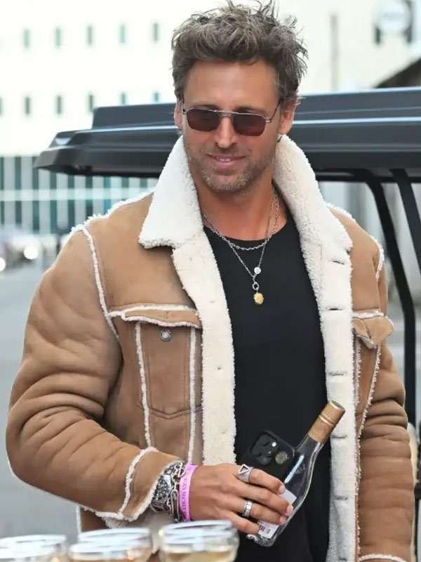 New York City 2025 Buck Palmer Brown Shearling Leather Jacket