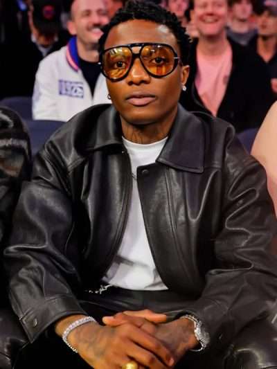 Basketball Game Wizkid Black Leather Jacket