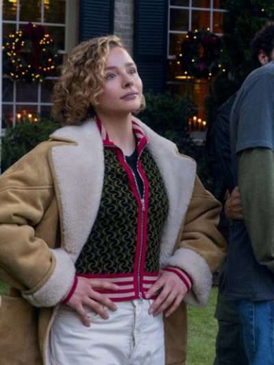Oh What Fun 2025 Taylor Brown Shearling Leather Jacket