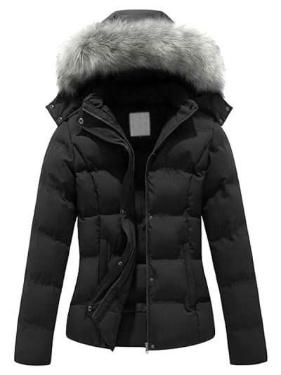 Black Warm Winter Quilted Jacket