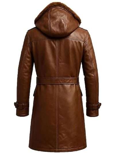Men’s Brown Shearling Aviator Leather Coat