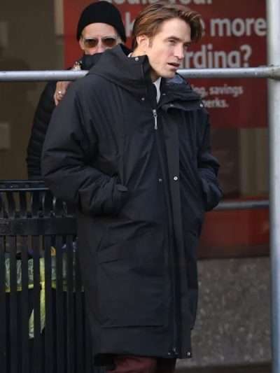 Here Comes the Flood Robert Pattinson Black Hooded Coat