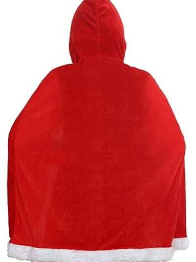 Santa Costume Red Hooded Cloak for Christmas Events