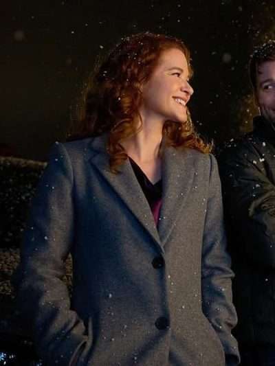 Mistletoe Murders S02 Sarah Drew Grey Wool Coat