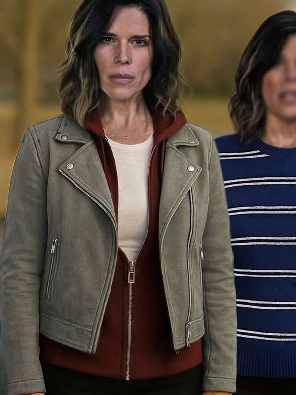 Scream 7 Neve Campbell Grey Leather Jacket