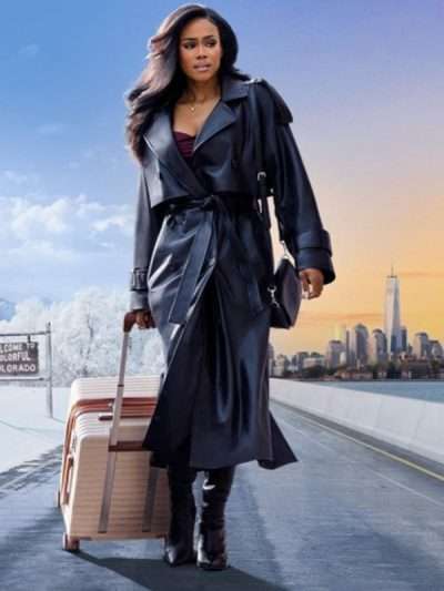 Shannon Thornton Tyler Perry's Finding Joy 2025 Black Leather Coat