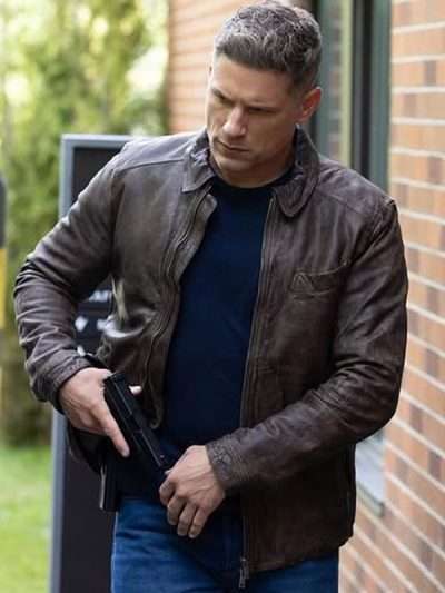 Matt Lauria Sheriff Country Brown Leather Jacket