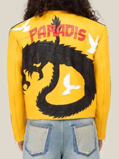 Dua Lipa Buenos Aires Dragon Leather Jacket