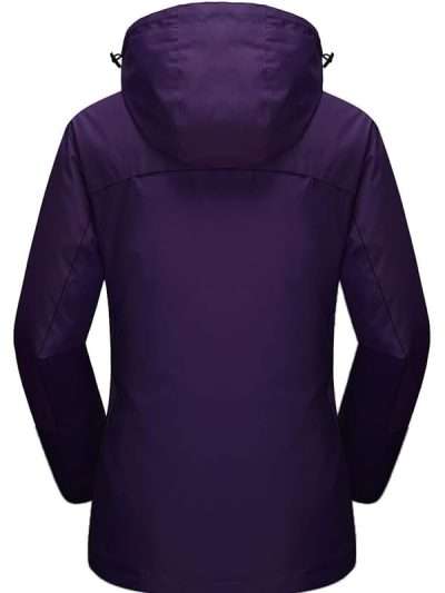 Women Purple Hooded Ski Jacket