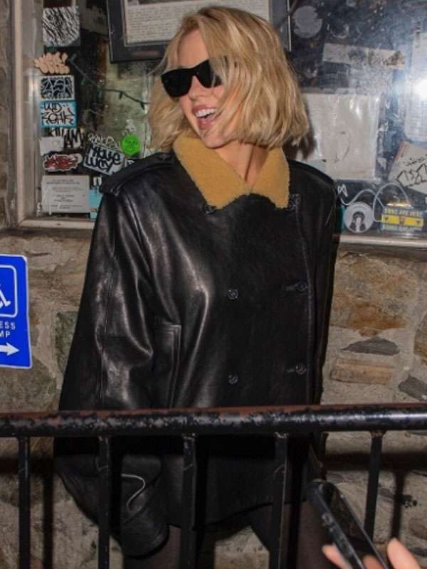 New York City Sydney Sweeney Black Shearling Jacket